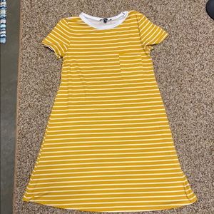 Yellow and white striped dress